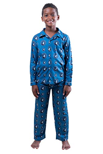 Ultra Game NBA Minnesota Timberwolves Youth 2 Piece Soft Tee Shirt and Lounge Pants Sleepwear Loungewear Pajama Set, Team Color, 7