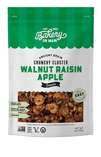 Bakery On Main Gluten Free Non GMO Granola, Walnut Raisin Apple, 11 Ounce (Pack of 6), (600)