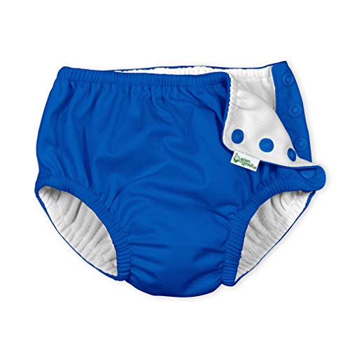 i Play. Baby Snap Reusable Absorbent Swim Diaper, Royal Blue, 12-18 Months