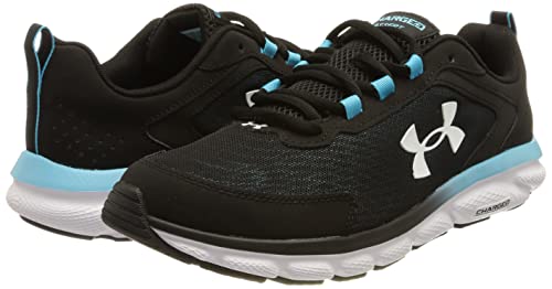 Under Armour Men's Charged Assert 9 Running Shoe, (009) Black/Blue Surf/White, 15