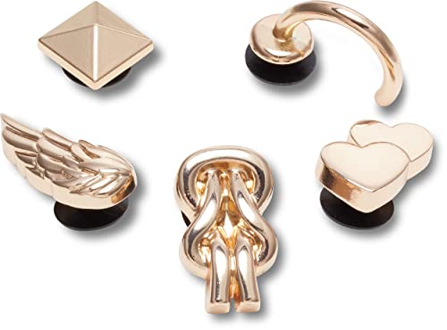 Crocs Jibbitz 5-Pack Gold Shoe Charms | Jibbitz for Crocs, Gold Gurl, One Size