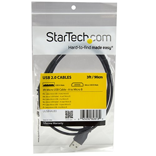 StarTech.com 3ft USB to Micro USB Cable - USB A to Micro B Charging Cable for your Micro USB Phone / Tablet / Android Device (UUSBHAUB3)