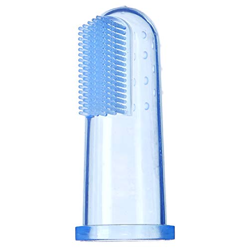 Brilliant Baby Finger Toothbrush - Silicone Gum Massager -Teether Brush for Babies and Toddlers 3 Months Old and Up, Newborn Oral Care Products - Teether, Tooth, and Gum Essentials, Blue, 1 Count