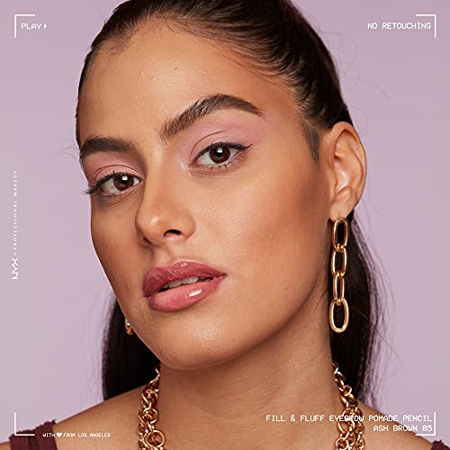 NYX PROFESSIONAL MAKEUP Fill and Fluff Eyebrow Pomade Pencil, Ash Brown