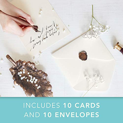 Graphique Pink Champagne La Petite Presse Boxed Notecards - 10 Embellished Gold Foil Champagne Blank Cards with Matching Envelopes, 3.25' x 4.75'