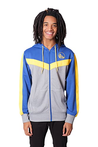 Ultra Game NBA Golden State Warriors Mens Soft Fleece Full Zip Jacket Hoodie, Team Color, Large