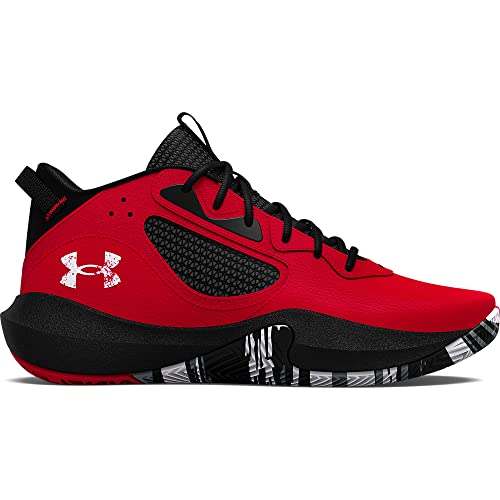 Under Armour Unisex Lockdown 6 Basketball Shoe, (600) Red/Black/White, 11.5 US Men