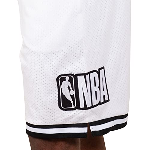 Ultra Game NBA NBA Mens Chrome Basketball Shorts, White, Medium