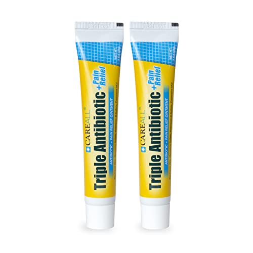 CareAll (2 Pack) 1oz Triple Antibiotic Ointment + Pain Relief, Dual Action Maximum Strength First Aid Ointment Sooths and Heals Painful Minor Scratches and Wounds and Prevents Infection