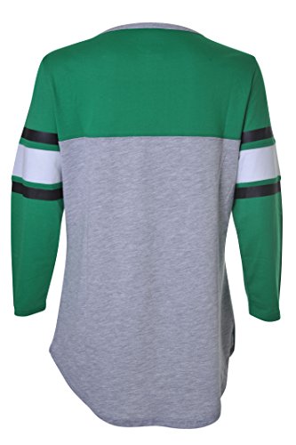 Ultra Game NBA Boston Celtics Womens T-Shirt Raglan Baseball 3/4 Long Sleeve Tee Shirt, Team Color, Large