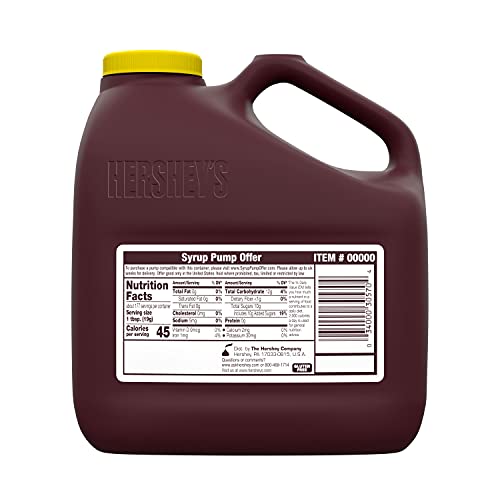 HERSHEY'S Genuine Chocolate Syrup, Fat Free, Gluten Free, 7 lb 8 oz. Bulk Jug