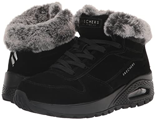 Skechers Women's UNO Rugged-WINTRINESS Ankle Boot, Black, 6