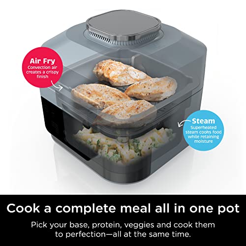 Ninja SF301 Speedi Rapid Cooker and Air Fryer, 6-Quart Capacity, 12-in-1 Functions to Steam, Bake, Roast, Sear, Sauté, Slow Cook, Sous Vide and More, 15-Minute Speedi Meals All In One Pot, Sea Salt Gray