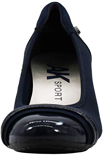 6 M US Anne Klein Sport Women's Guardian Leather Dress Pump Shoes Navy