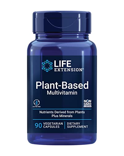 Life Extension Plant-Based Multivitamin – Plant Derived Vitamins and Minerals Supplement for General Health - Nutrients from Fruits and Veggies - Gluten-Free, Non-GMO, Vegetarian – 90 Capsules