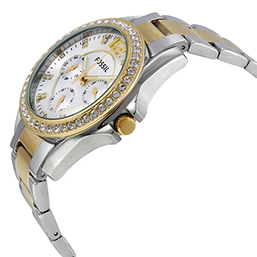 Fossil Women's Riley Quartz Stainless Steel Multifunction Watch, Color: Gold/Silver (Model: ES3204)