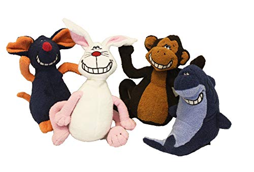 Multipet Deedle Dude 8-Inch Singing Mouse Plush Dog Toy, Blue