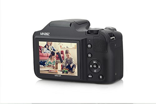 Minolta 20 Mega Pixels High Wi-Fi Digital Camera with 35x Optical Zoom, 1080p HD Video and 3' LCD, Black (MN35Z-BK)