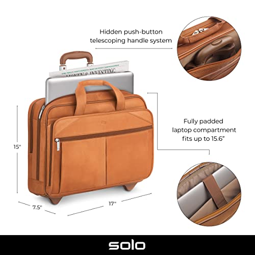 Solo Walker Leather Rolling Device Bag, Tan