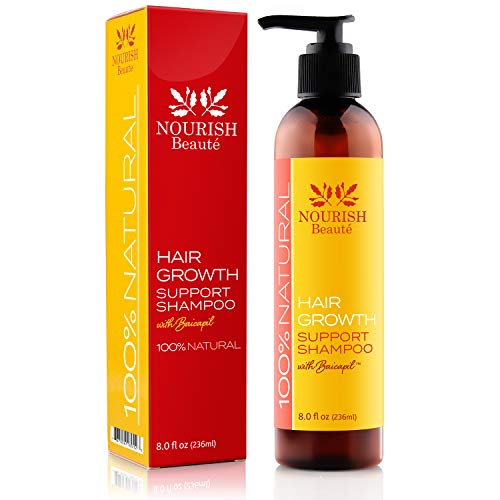 Nourish Beaute Vitamins Natural Shampoo for Hair Growth and Hair Loss,Volume and Thickening with Biotin, DHT Blockers, No Sulfate for Men and Women, 8 Fl Oz