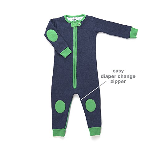 baby deedee 1 Piece Cotton, Velour Long Sleeve Footless Romper Pajama, Rainforest, 3-6 Months