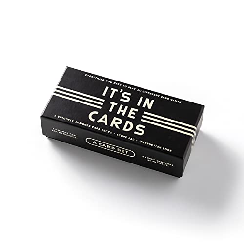 Brass Monkey It’s in The Cards Playing Cards Game Set – Includes 2 Uniquely Designed Card Decks and Instruction Book – Ideal for Game Night – Entertaining Gift Idea