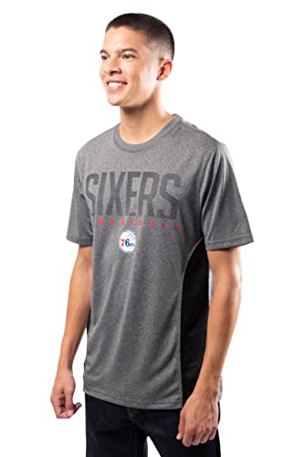 Ultra Game NBA Philadelphia 76ers Mens Active Tee Shirt, Charcoal Heather, X-Large