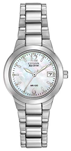 Citizen Women's Eco-Drive Dress Classic Watch in Stainless Steel, Mother of Pearl Dial (Model: EW1670-59D)
