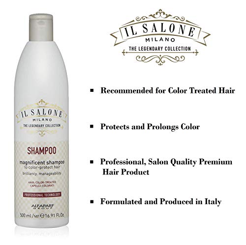 Il Salone Milano Professional Magnificent Shampoo for Color Treated Hair - Protects and Prolongs Color - Premium Quality - 16.91 Fl. Oz. / 500ml
