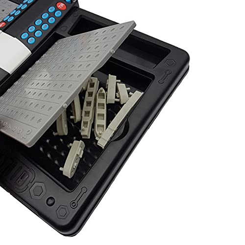 LEXiBOOK Talking Sea Battle (French, English, Spanish, Portuguese), Electronic Board Game 1 or 2 Players, Interactive, Light and Sound Effects, Strategy, Battery Operated, Grey/Black, GT2800US