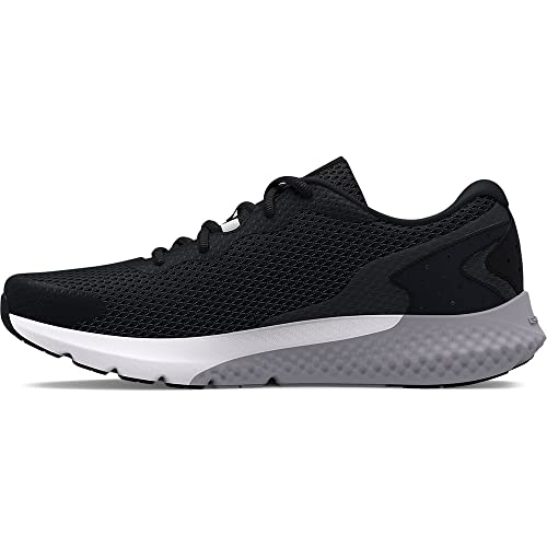 Under Armour Men's Charged Rogue 3 Road Running Shoe, Black (002)/White, 14