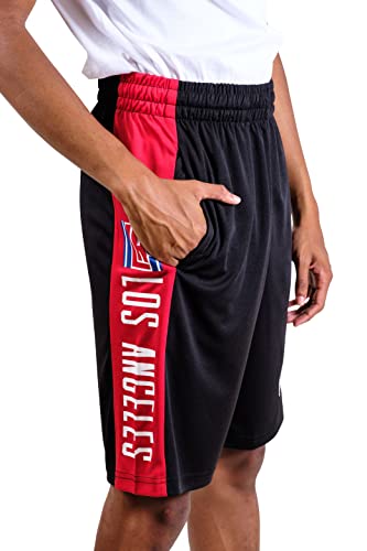 Ultra Game NBA Los Angeles Clippers Mens Mesh Basketball Shorts, Black, XX-Large