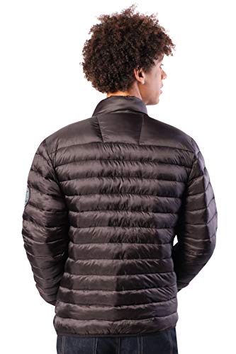 Ultra Game NBA San Antonio Spurs Mens Lightweight Packable Puffer Down Jacket, Black, XX-Large