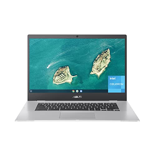ASUS Chromebook CX1, 15.6' Full HD NanoEdge Display, Intel Celeron N3350 Processor, 64GB eMMC Storage, 8GB RAM, Chrome OS, Transparent Silver, CX1500CNA-AS84F