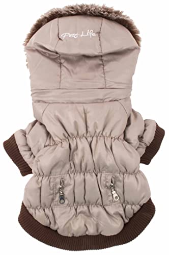Pet Life Classic Metallic Winter Dog Coat with Zippered Removable Fur Hood - Dog Jacket Features 3M Thinsulate Insulation Warming Technology - Dog Clothes Sizing fits Small, Medium and Large Dogs
