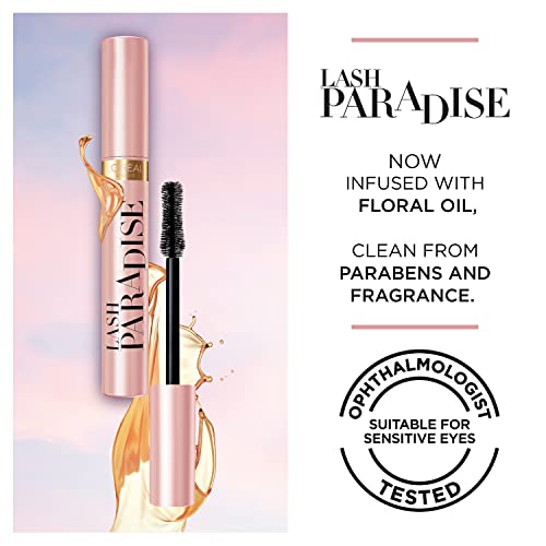 L'Oreal Paris Voluminous Makeup Lash Paradise Mascara, Voluptuous Volume, Intense Length, Feathery Soft Full Lashes, No Flaking, No Smudging, No Clumping, Black Brown, 0.25 Fl Oz (Pack of 1)