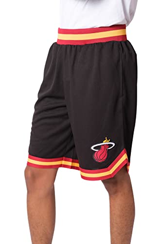 Ultra Game NBA Miami Heat Mens Woven Basketball Shorts, Team Color, Medium