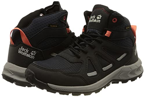 Jack Wolfskin Women's Woodland 2 Texapore MID W Hiking Shoe, Dark Blue/Pink, 9