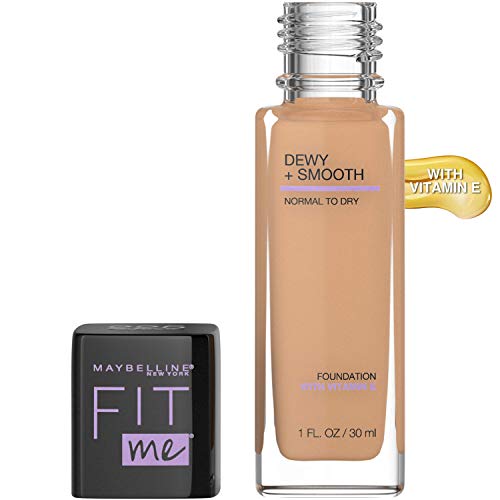 Maybelline Fit Me Dewy + Smooth SPF 18 Liquid Foundation Makeup, Medium Buff, 1 Count