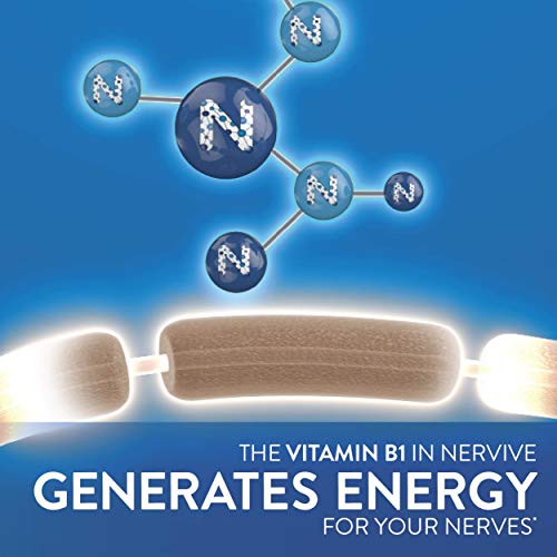 Nervive Nerve Health, with Alpha Lipoic Acid, to Fortify Nerve Health and Support Healthy Nerve Function in Fingers, Hands, Toes, and Feet*, ALA, Vitamins B12, B6, and B1, 60 Daily Tablets