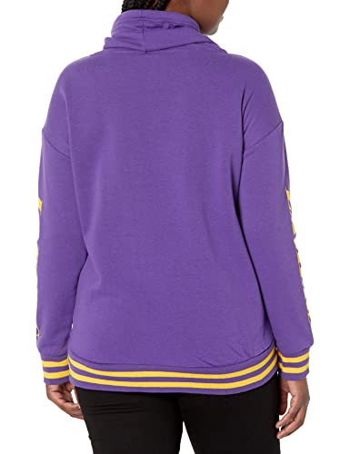 Ultra Game NBA Los Angeles Lakers Womens Quarter Zip Fleece Pullover Sweatshirt with Zipper, Team Color, Large