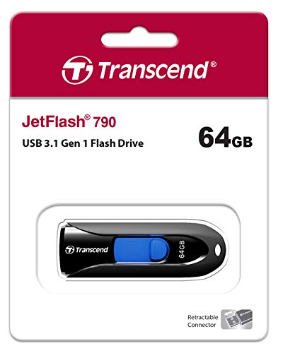 Transcend 64GB JetFlash 790 USB 3.0 Flash Drive (TS64GJF790K)