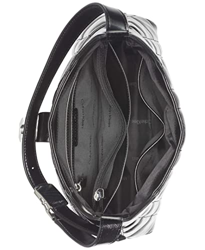 Calvin Klein Frankie Shoulder Bag, Black Quilted Grid