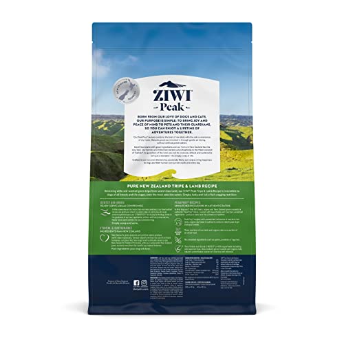 ZIWI Peak Air-Dried Dog Food – All Natural, High Protein, Grain Free and Limited Ingredient with Superfoods (Tripe and Lamb, 5.5 lb)