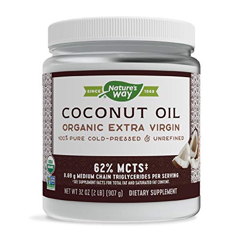 Nature's Way Organic Extra Virgin Coconut Oil, Pure and Unrefined, Cold-Pressed, USDA Organic, Non-GMO