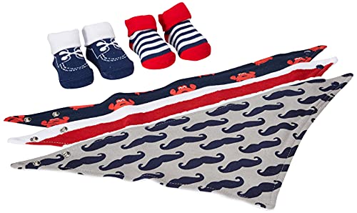 Hudson Baby Unisex Baby Cotton Bib and Sock Set, Crab, One Size