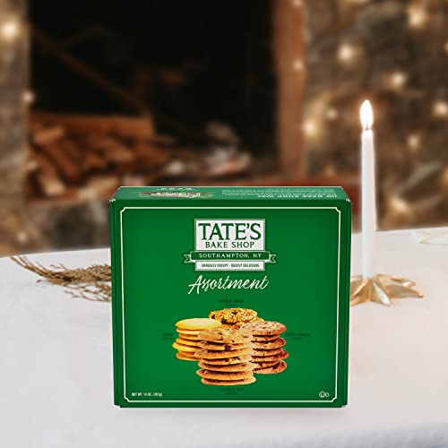 Tate's Bake Shop Cookies Gift Box, Tate Chocolate Chip Cookie, Oatmeal Raisin, Butter Crunch and Lemon Cookies, 14 oz