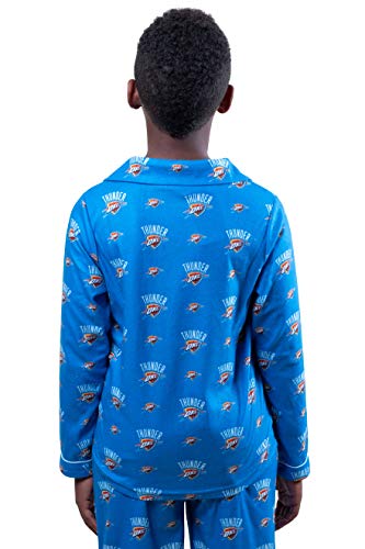 Ultra Game NBA Oklahoma City Thunder Youth 2 Piece Soft Tee Shirt and Lounge Pants Sleepwear Loungewear Pajama Set, Team Color, 7