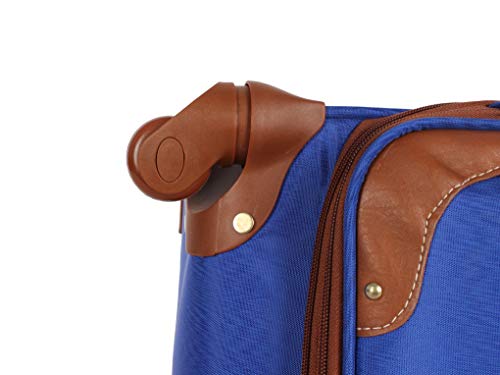 Steve Madden Designer Luggage Collection - Lightweight Softside Expandable Suitcase for Men and Women - Durable 20 Inch Carry On Bag with 4-Rolling Spinner Wheels (Global Blue)