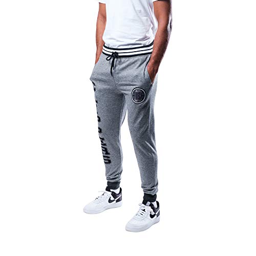 Ultra Game NBA Men's Soft Fleece Active Jogger Sweatpants, Black Marl, Small